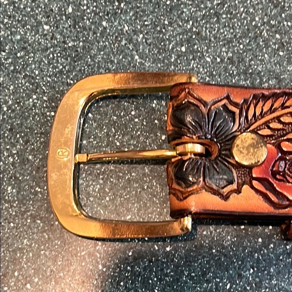 vintage Hand tooled leather belt "Jo Ann" Made in USA - Picture 13 of 14